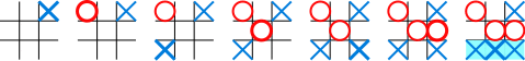 Game of Tic-tac-toe, won by X